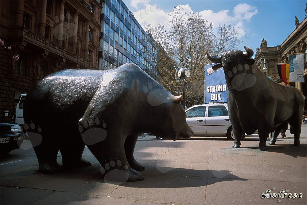 Bourse de Francfort Taureau et Ours