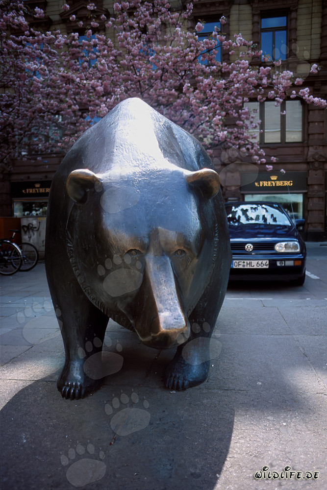 Toro y oso frente a la Bolsa de Frankfurt