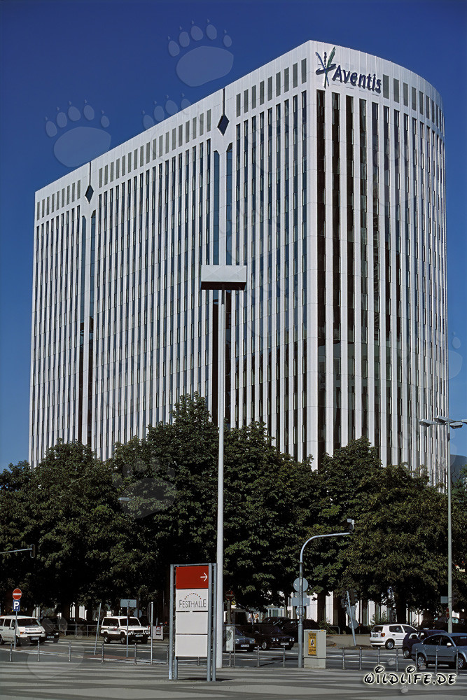 Architektur des Aventis Frankfurt Gebäudes in Frankfurt am Main, Hessen, Deutschland
