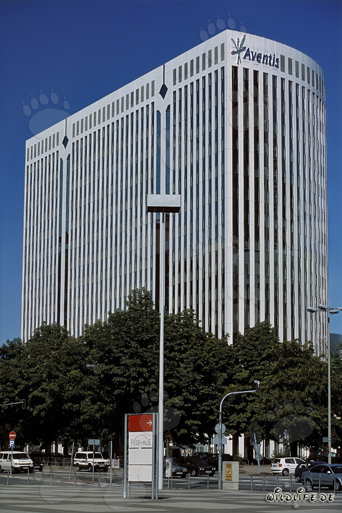 Arquitectura del edificio Aventis en Frankfurt am Main, Hesse, Alemania