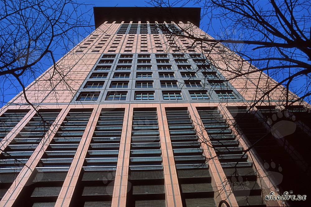 Japan-Center Hochhaus in Frankfurt mit fernoestlichem Stil
