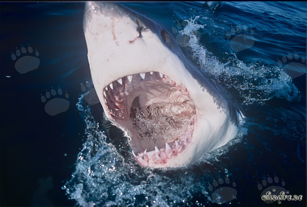 Grand requin blanc avec la gueule ouverte