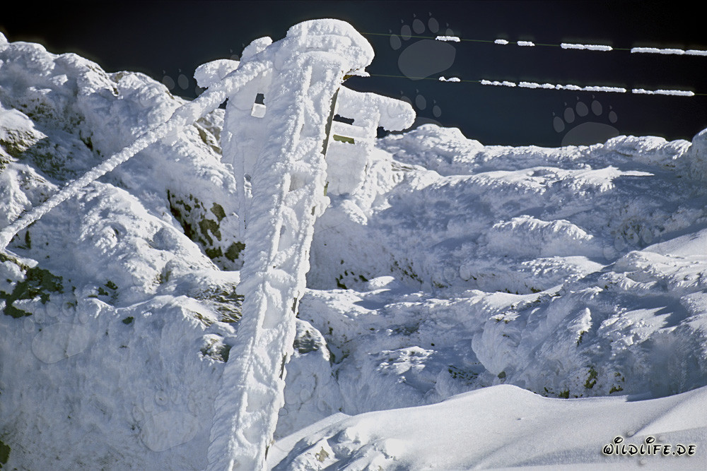 Impressive icy landscape at the cableway in the Werdenfelser Land