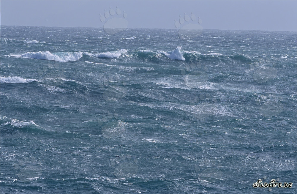 Atlántico tormentoso frente a la punta sur de África
