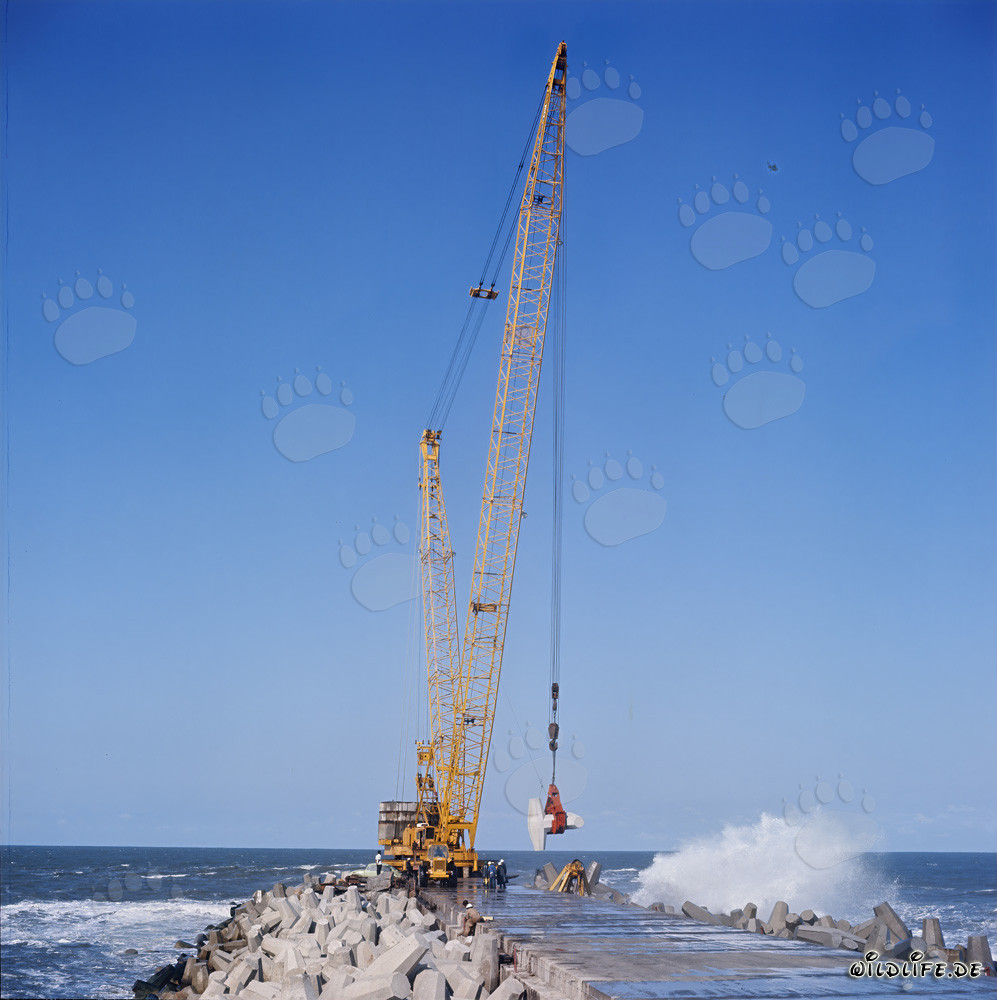 Placing dolosse on South Breakwater with Manitowoc 4100 R