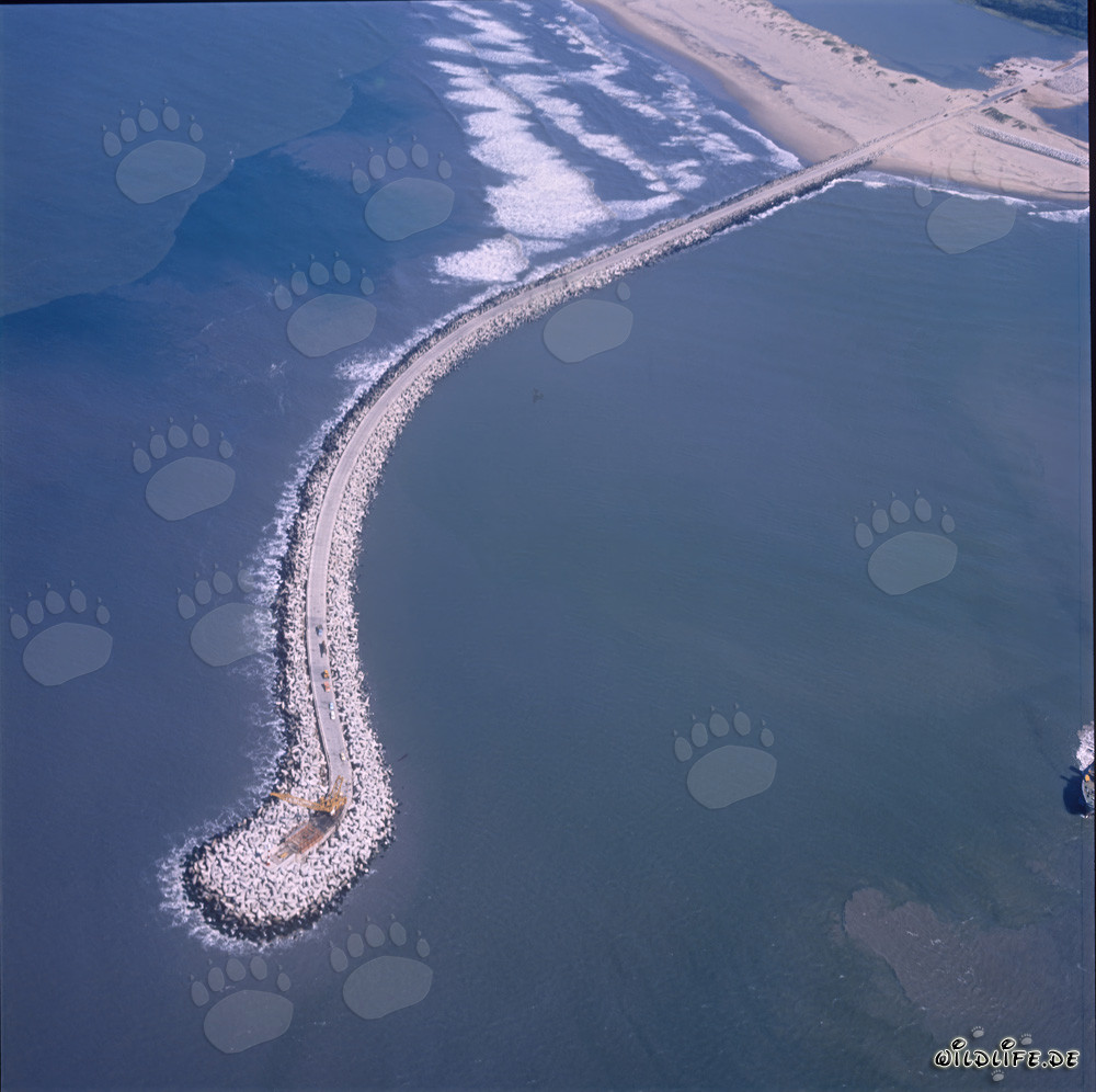 Rompeolas en Richards Bay, Natal, Sudáfrica