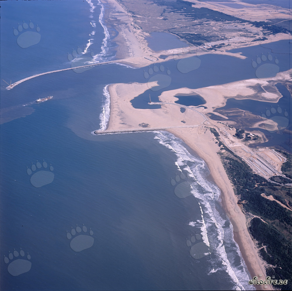 Vue aérienne de l'extension du port de Richards Bay, Afrique du Sud