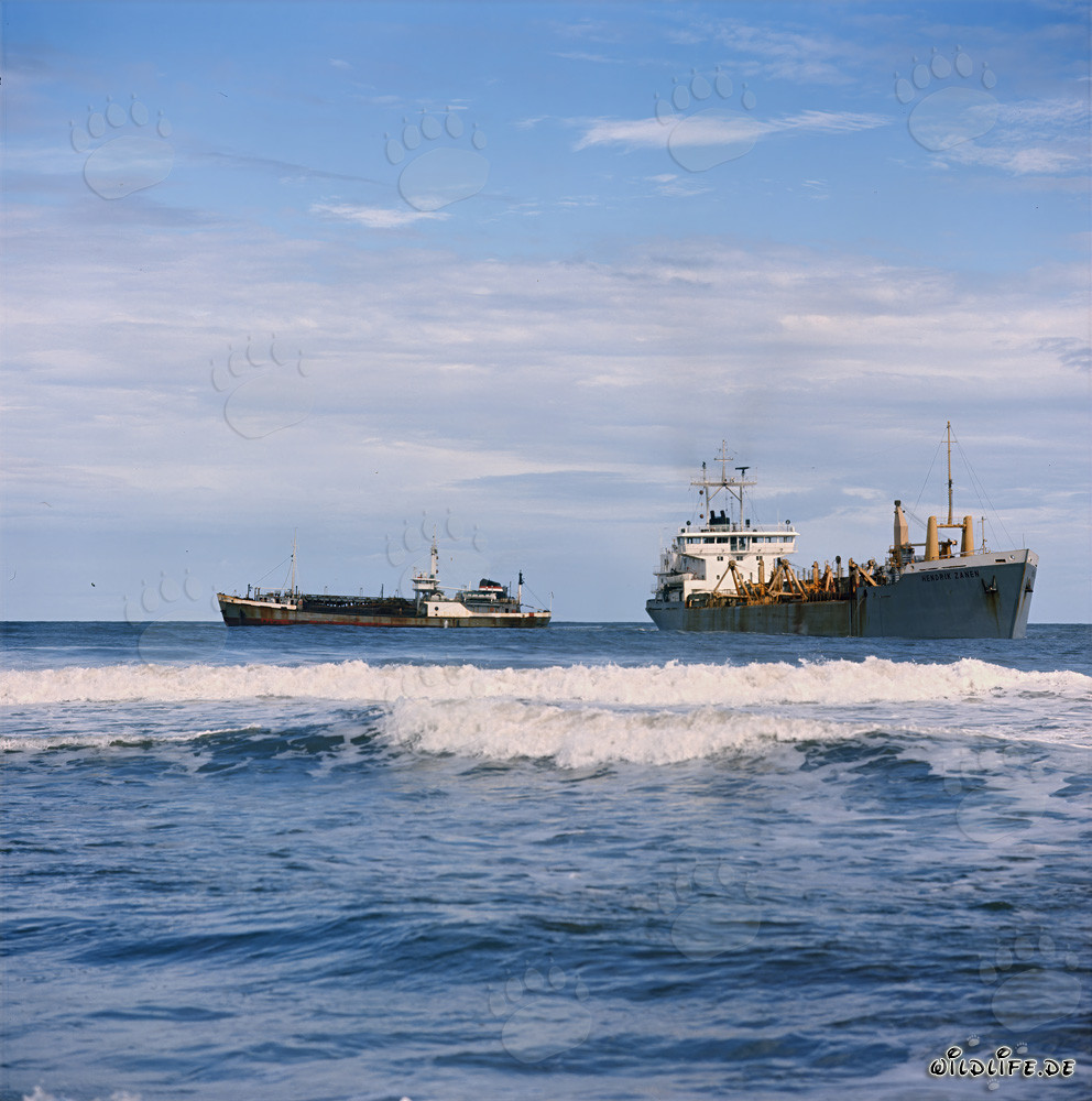 Dragueur à benne traînante GEOPOTES X et HENDRIK ZANEN dans le port de Richards Bay en Afrique du Sud
