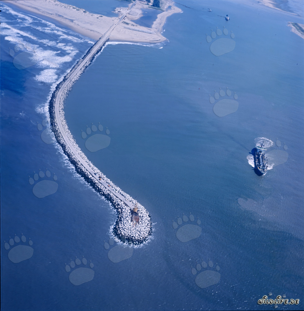 Digue Sud à l'état final à Richards Bay, Afrique du Sud