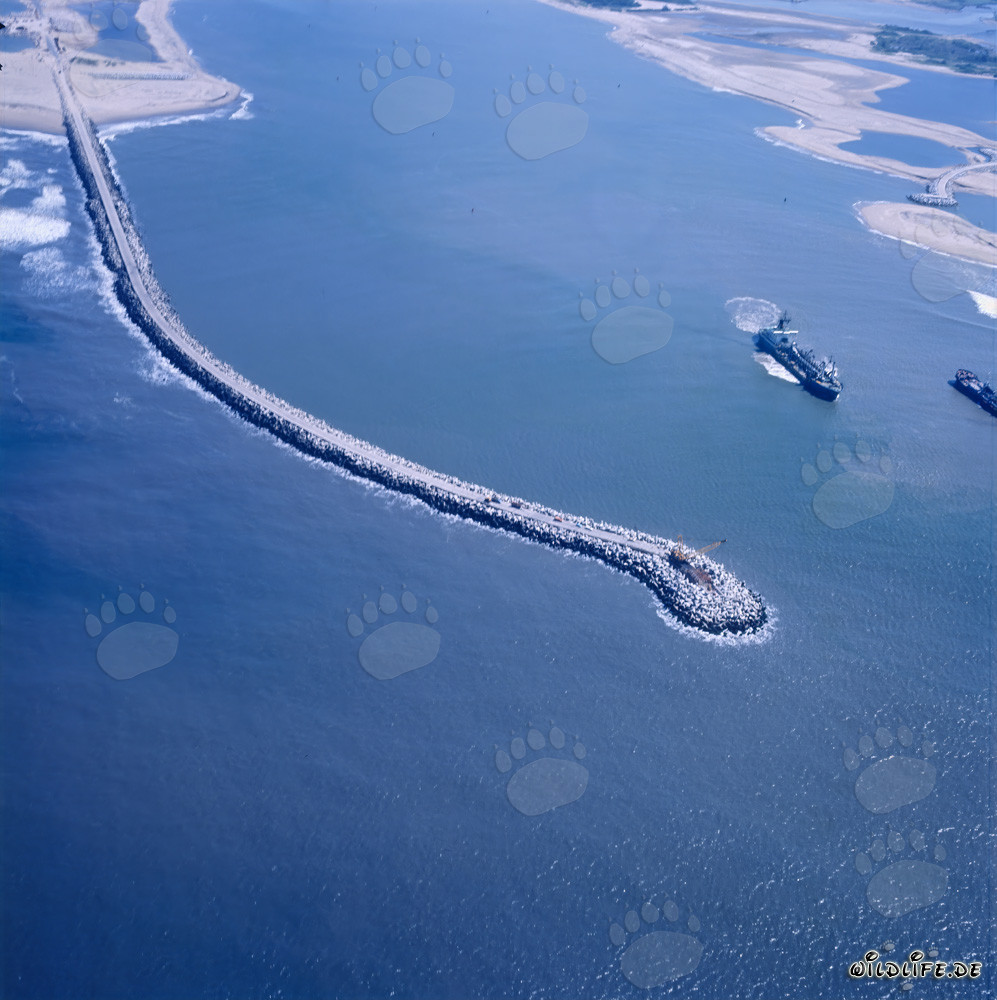 Südlicher Wellenbrecher Richards Bay in Natal, Südafrika