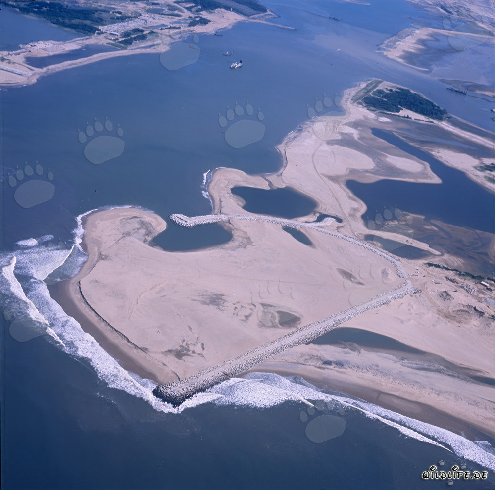 Brise-lames du nord et Cap du nord à Richards Bay, Afrique du Sud