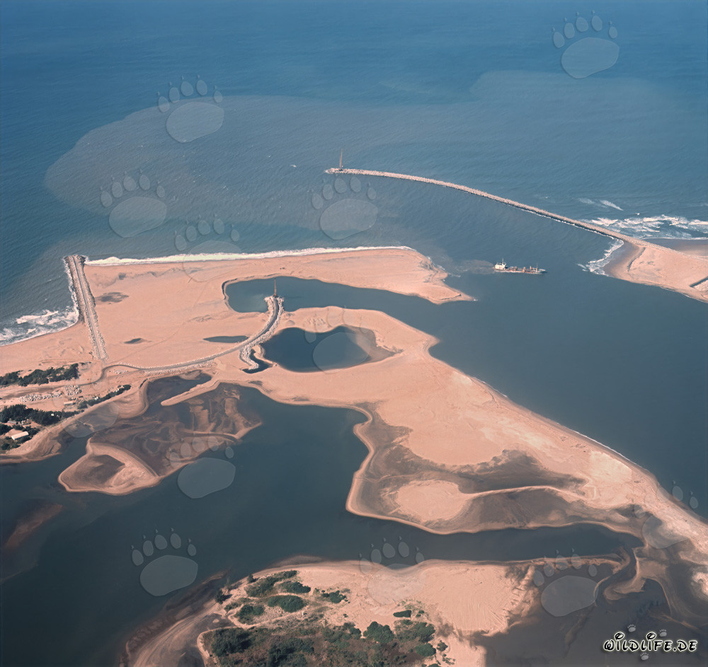 Vue aérienne de l'expansion du port de Richards Bay, Natal, Afrique du Sud