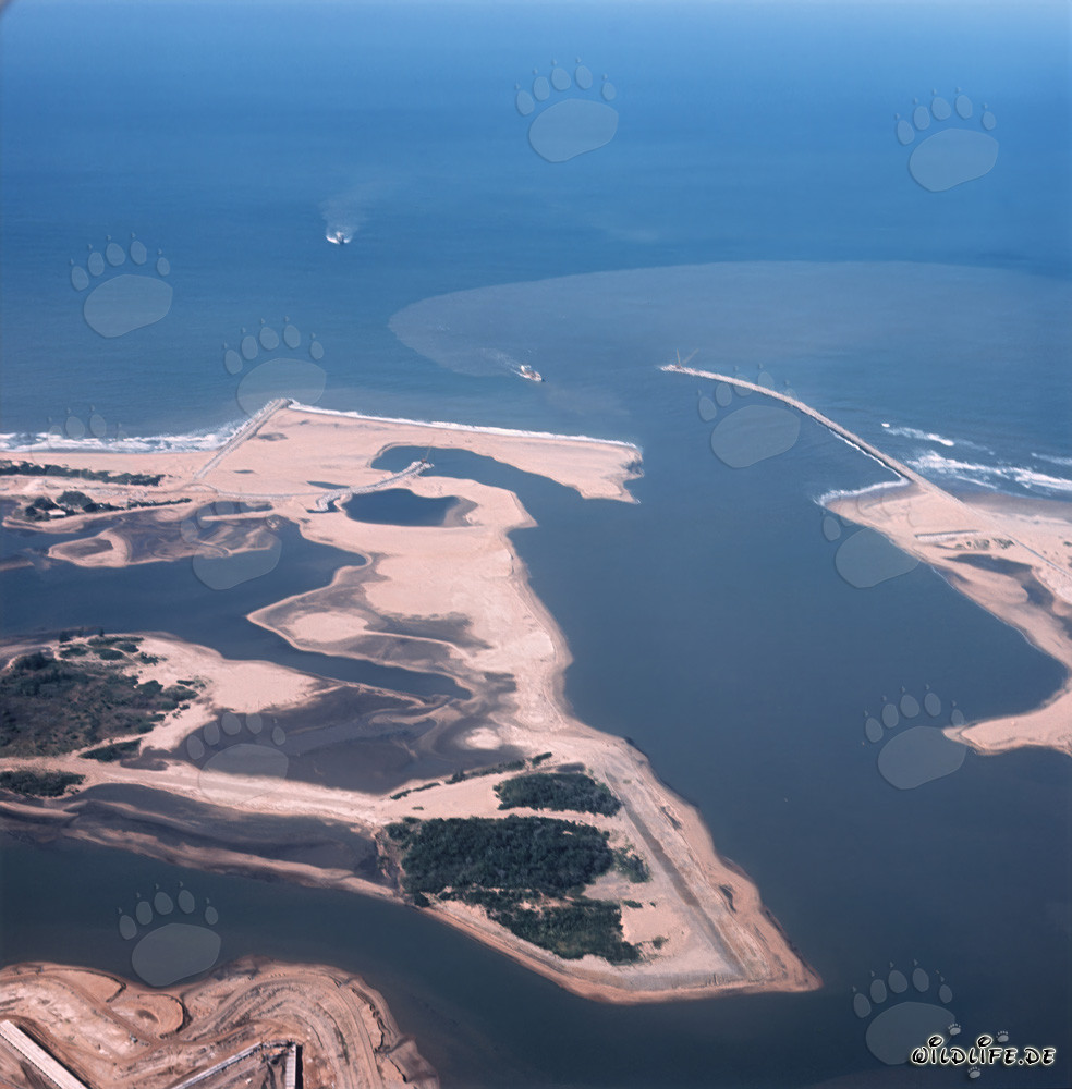 Aerial Photo of Harbour Construction in Richards Bay, Natal, South Africa