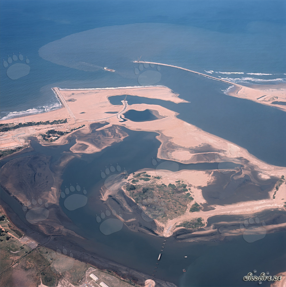 Aerial Photo of Harbour Construction in Richards Bay, Natal, South Africa