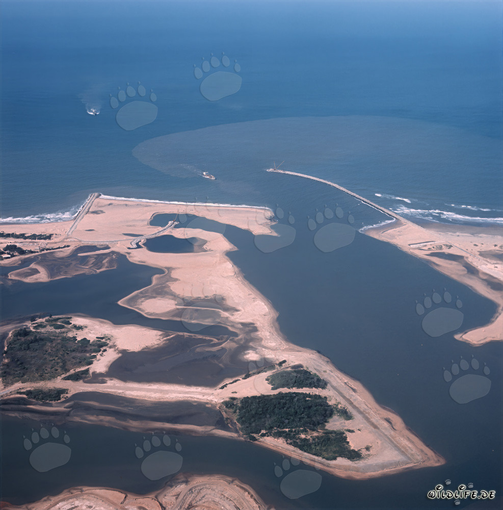 Vue aérienne de l'expansion du port de Richards Bay, Afrique du Sud