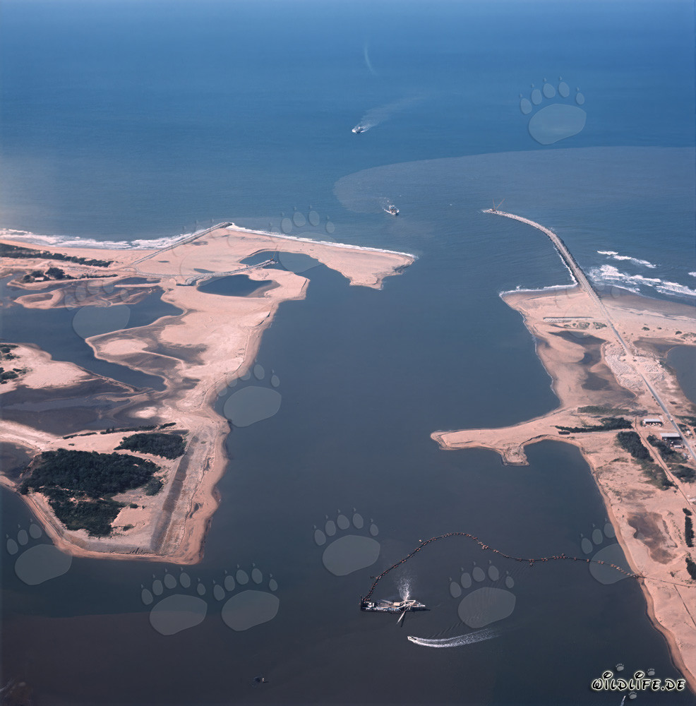 Vue aérienne de l'extension du port de Richards Bay, Natal, Afrique du Sud